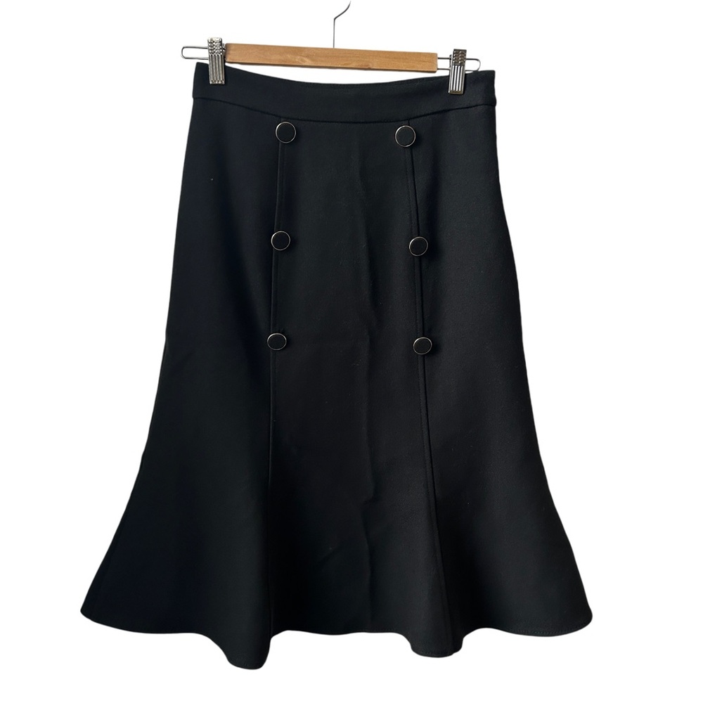Ever New chic Black A-Line midi skirt with button accents 4